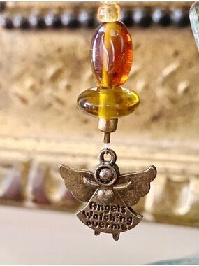 Handmade Angel Beaded Bag Charm Keychain Purse Zipper Pull Gift Communion Bridal